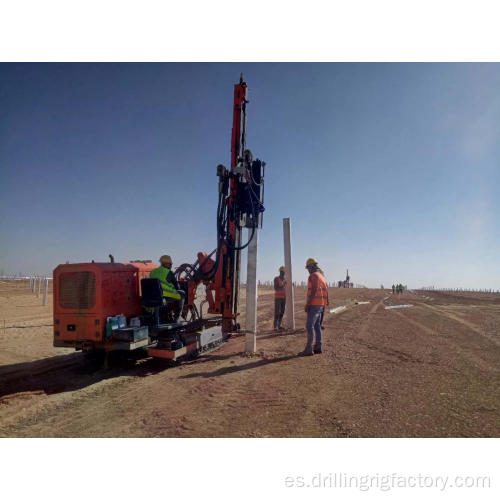 Atornilladores de pilotes solares sobre orugas con martillo de impacto